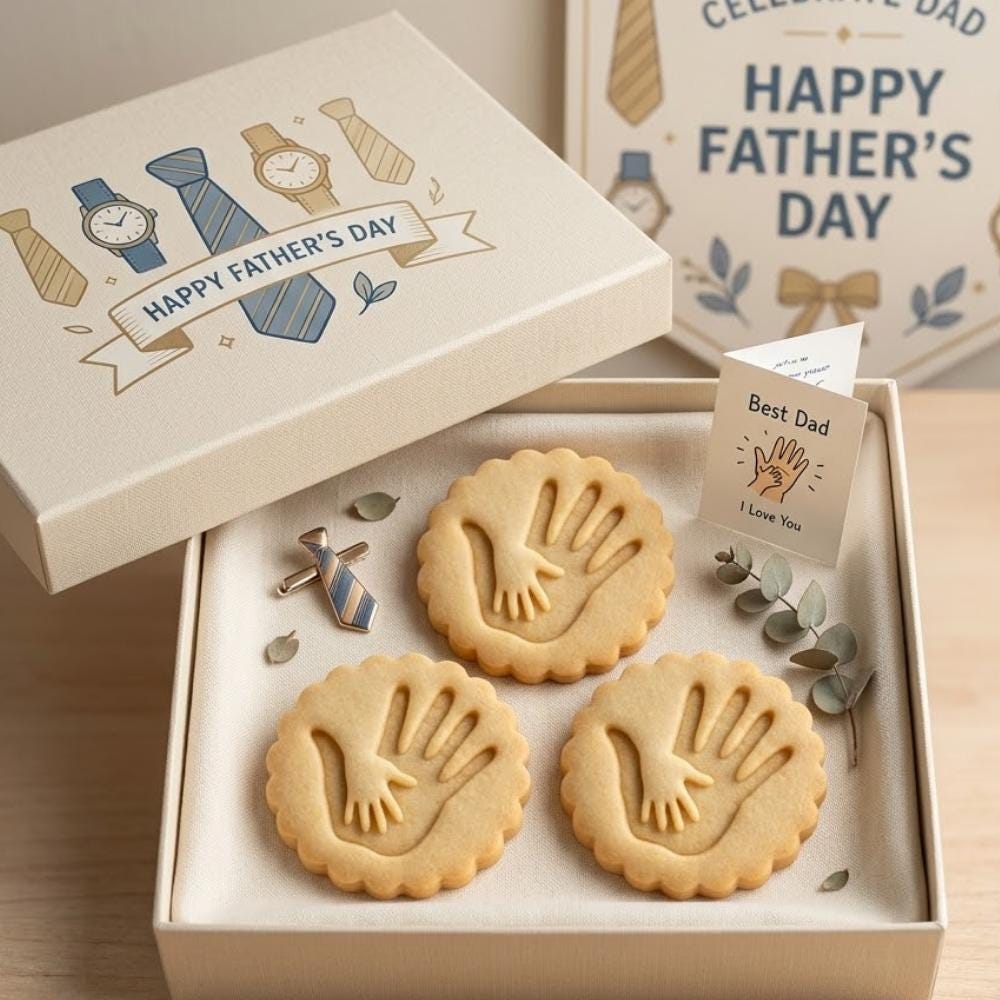 Father Child Hand Cookie Cutter and Stamp, Fathers Day Cookie Stamp, Dad Handprint Fondant Cutter, Daddy Love Cookie Mold