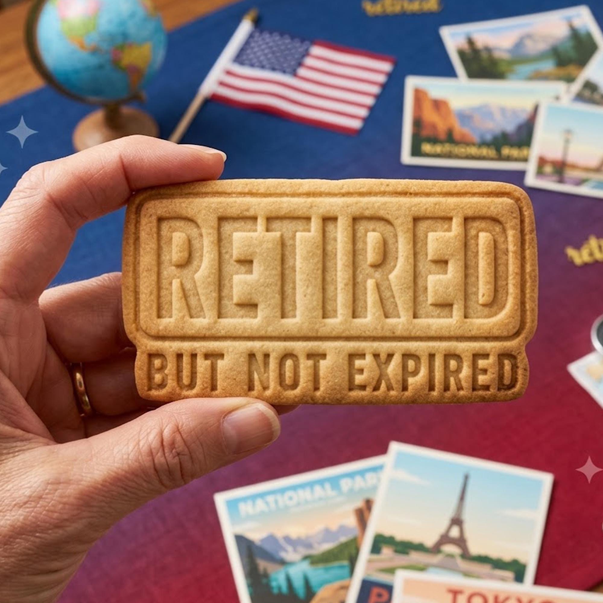 Retired But Not Expired Cookie Cutter Stamp, Retirement Party, Retirement Gift, Retirement Cookie, Custom Retirement Cutter, Clay Cutter