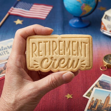Retirement Crew Cookie Cutter Stamp, Retirement Party, Retirement Gift, Retirement Cookie, Custom Retirement Cutter, Clay Cutter