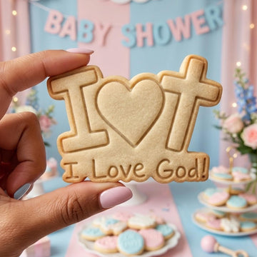 I Love God Cookie Cutter Stamp, Baby Gift, Baby Shower, Custom Cookie, Birthday Baking, Happy Birthday, God Cutter, Cross Cookie, God Baking