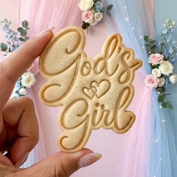 God's Girl Cookie Cutter Stamp, Baby Gift, Baby Shower, Custom Cookie Stamp, Birthday Baking, Happy Birthday, God Cutter, Cross Cookie