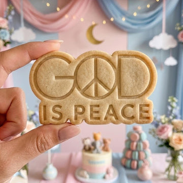 God Is Peace Cookie Cutter Stamp, Baby Gift, Baby Shower, Custom Cookie Stamp, Birthday Baking, Happy Birthday, God Cutter, Cross Cookie