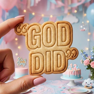 God Did Cookie Cutter Stamp, Baby Gift, Baby Shower, Custom Cookie Stamp, Birthday Baking, Happy Birthday, God Cutter, Cross Cookie