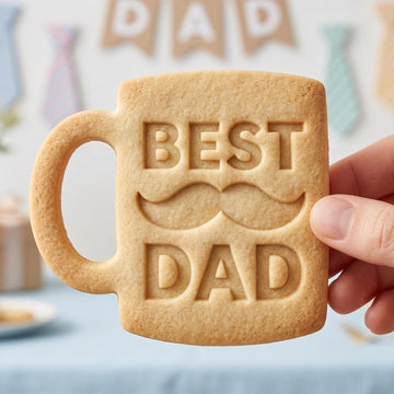 Best Dad Coffee Mug Cookie Cutter, Father Celebration Mustache Stamp, Polymer Clay Cutter, Parent Holiday Tea Cup Present Mold, Plaque, DIY