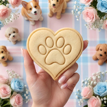 Heart With Dog Paw Cookie Cutter Stamp, Pet Gifts, Animal Cookie Cutter, Baby Cutter, Birthday Baking, Baby Baking, Dog Clay Cutter