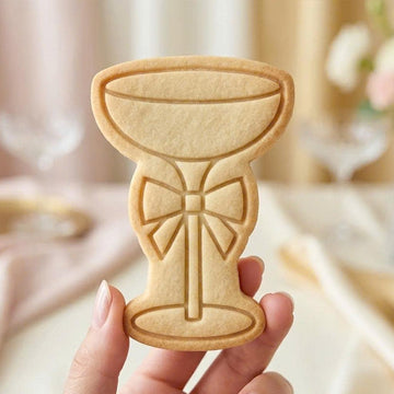 Celebration Coupe Glass Cookie Cutter, Cute Wedding Toast Ribbon Bow Stamp, Polymer Clay Cutter, Engagement Anniversary Party Mold, Plaque