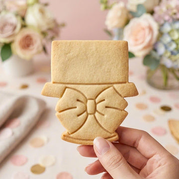 Groom Top Hat Cookie Cutter, Cute Wedding Tuxedo Ribbon Bow Stamp, Polymer Clay Cutter, Engagement Anniversary Party Mold, Plaque, DIY