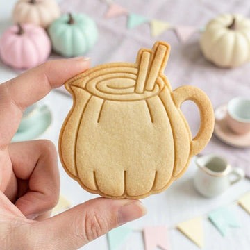 Pumpkin Spice Latte Cookie Cutter, Cute Fall Coffee Mug Cinnamon Stamp, Polymer Clay Cutter, Thanksgiving Autumn Party Gift Mold, Plaque