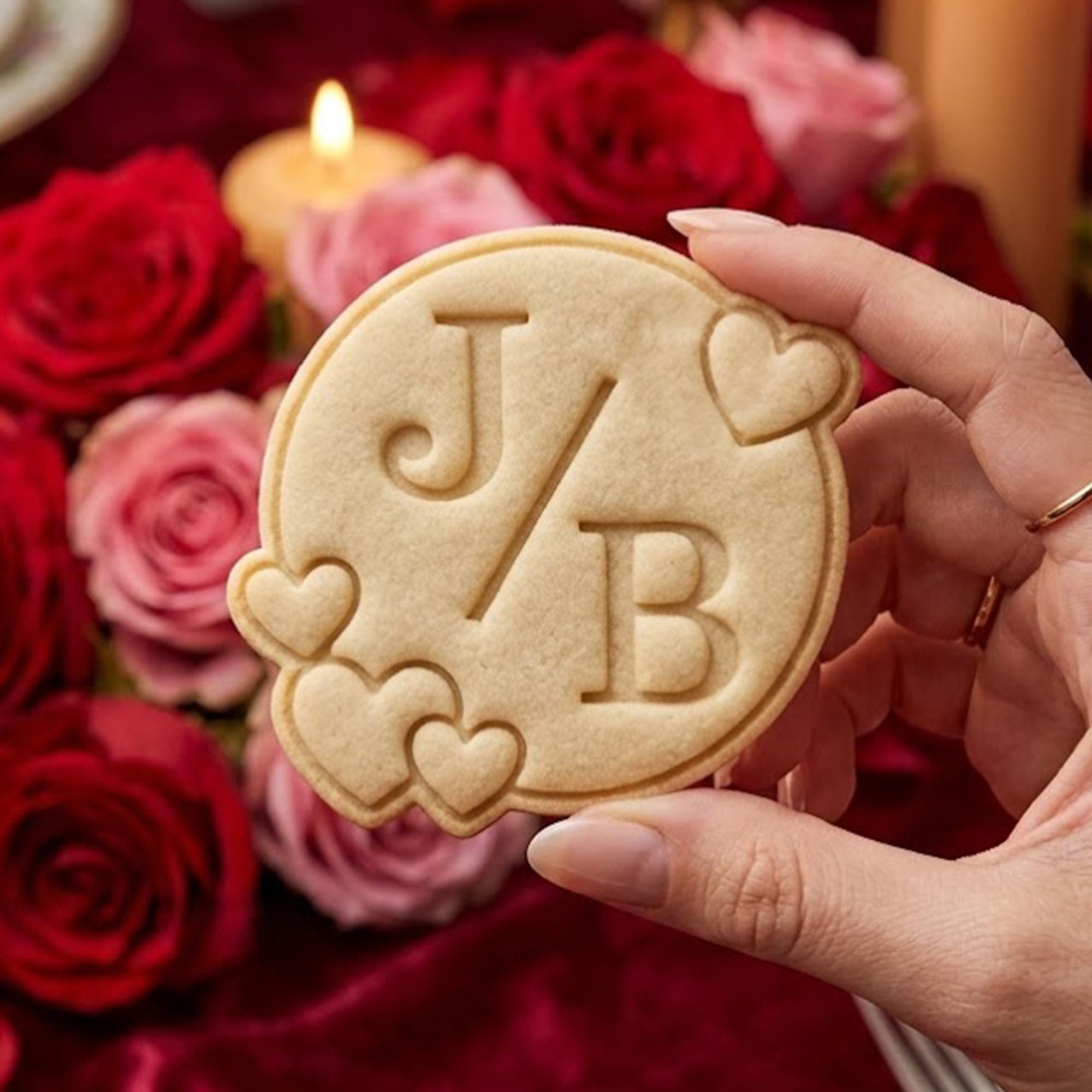 Custom Name With Heart Cookie Cutter Stamp, Fondant Cutter, Bridal Shower, Custom Names Heart Wedding Cutter, Couple Gifts, Wedding Baking
