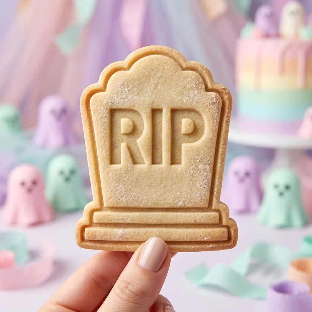 Tombstone Cookie Cutter, Cute Halloween RIP Gravestone Stamp, Polymer Clay Cutter, Autumn Fall Spooky Cute Party Gift Mold, Plaque, DIY