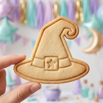 Witch Hat Cookie Cutter, Cute Halloween Spooky Wizard Star Stamp, Polymer Clay Cutter, Autumn Fall Spooky Cute Party Gift Mold, Plaque, DIY