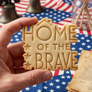 Home Of The Brave USA Cookie Cutter Stamp, 250th Anniversary, Independence Day, Patriotic Baking, 250 Years Freedom, America 1776 2026