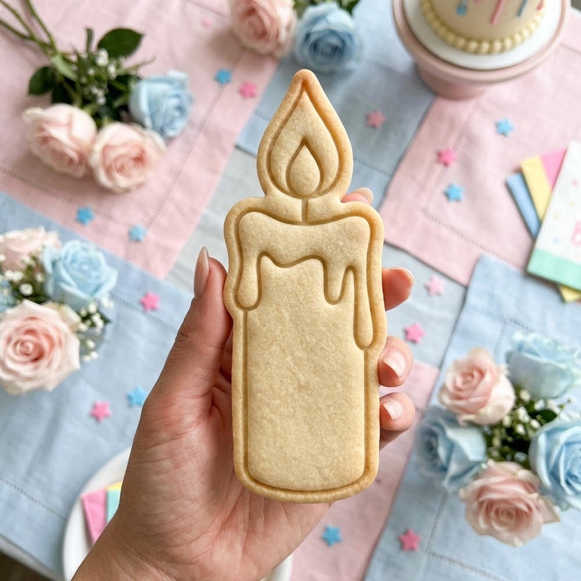 Candle Birthday Cookie Cutter Stamp Set, Baby Gift, Baby Shower Cookie Cutters, Custom Cookie Cutter Stamp, Birthday Baking, Baby Cutter