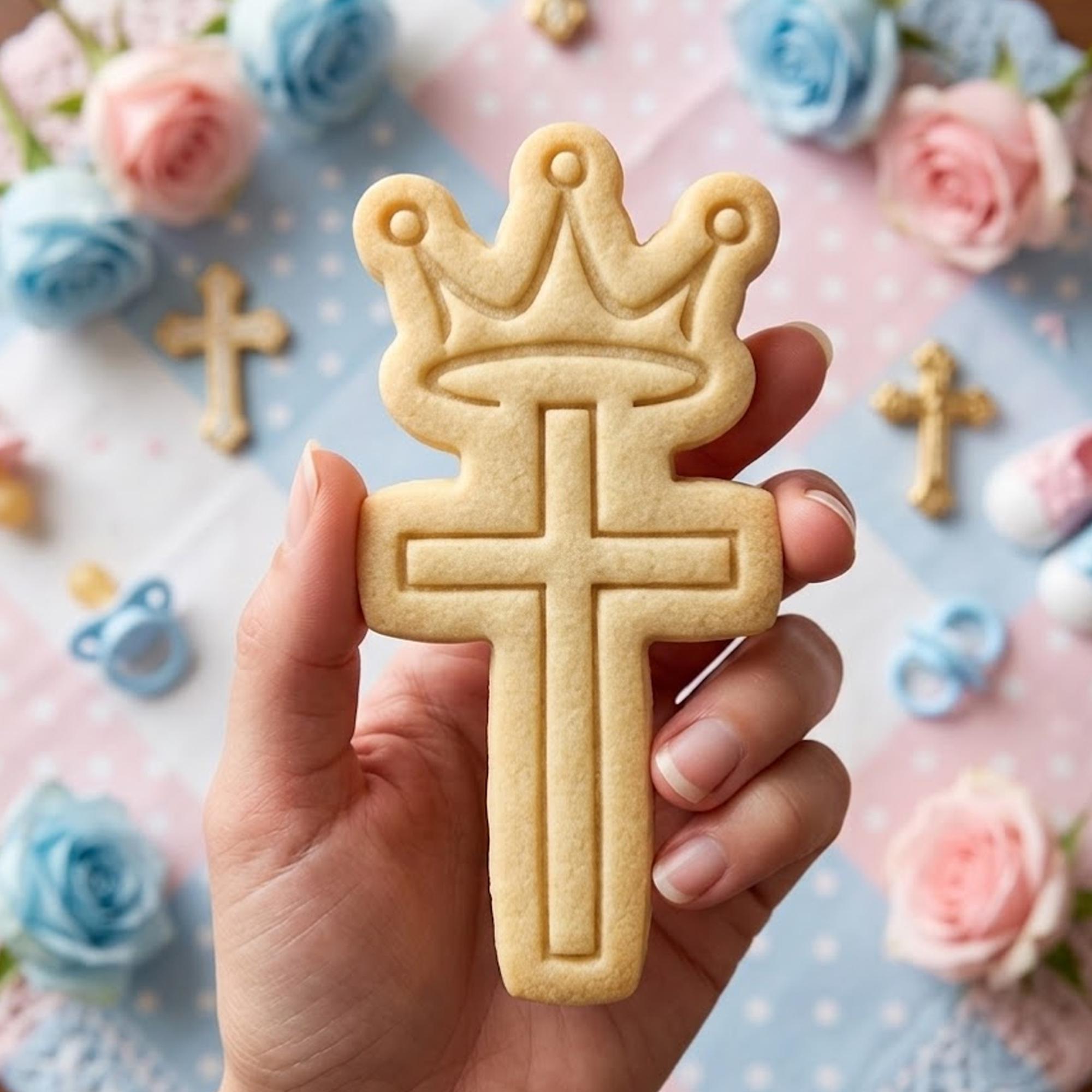 Cross With Crown Cookie Cutter Stamp, Custom Cookie, Birthday Baking, God Cutter, Cross Cookie, Happy Birthday, Baby Gift, Baby Shower