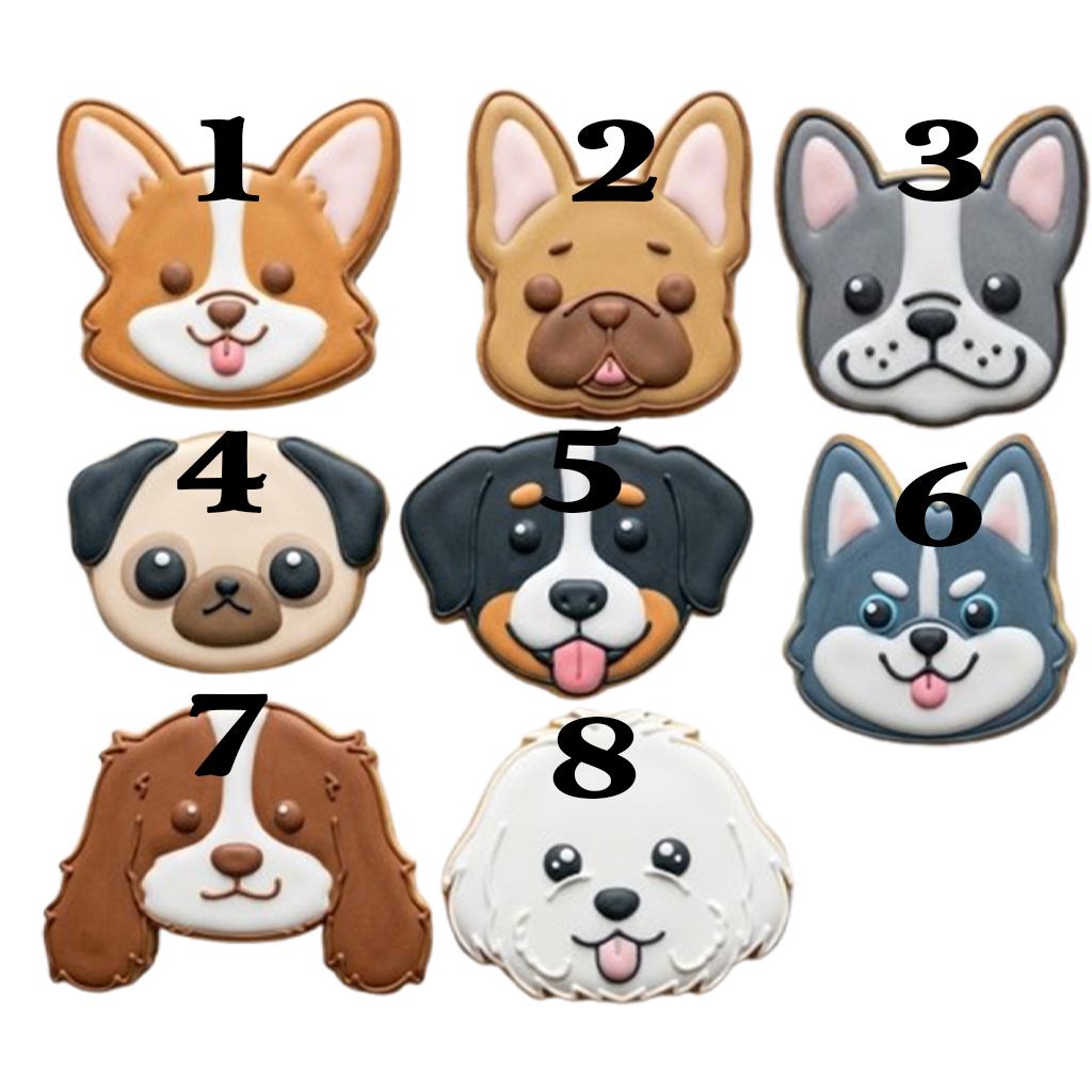 Cute Face Dog Cookie Cutter Set, Dog Cutter, Fondant Cutter, Baby Shower Cookie, Birthday Gift, Dog Baking, Animal Cutter, Clay Cutter