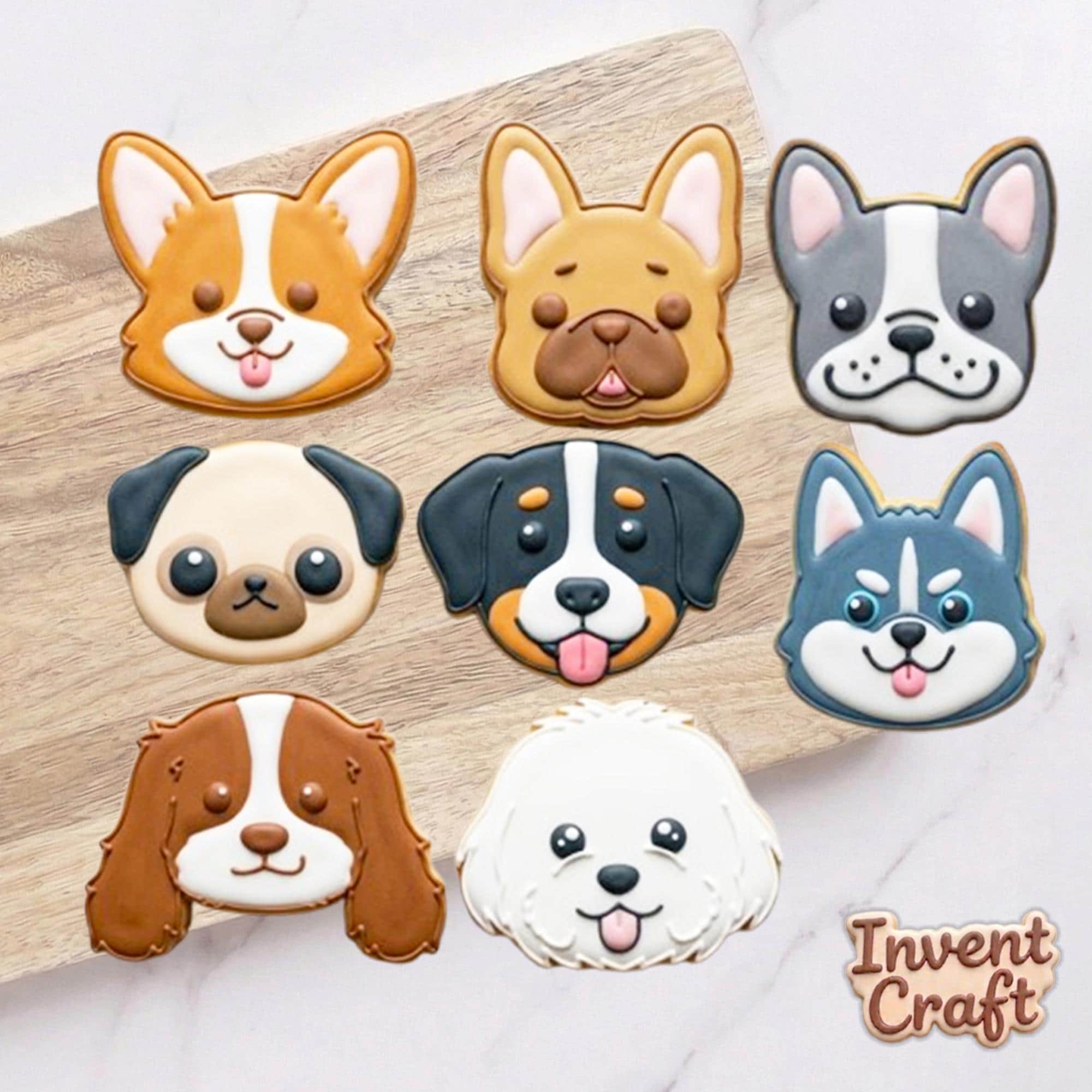 Cute Face Dog Cookie Cutter Set, Dog Cutter, Fondant Cutter, Baby Shower Cookie, Birthday Gift, Dog Baking, Animal Cutter, Clay Cutter