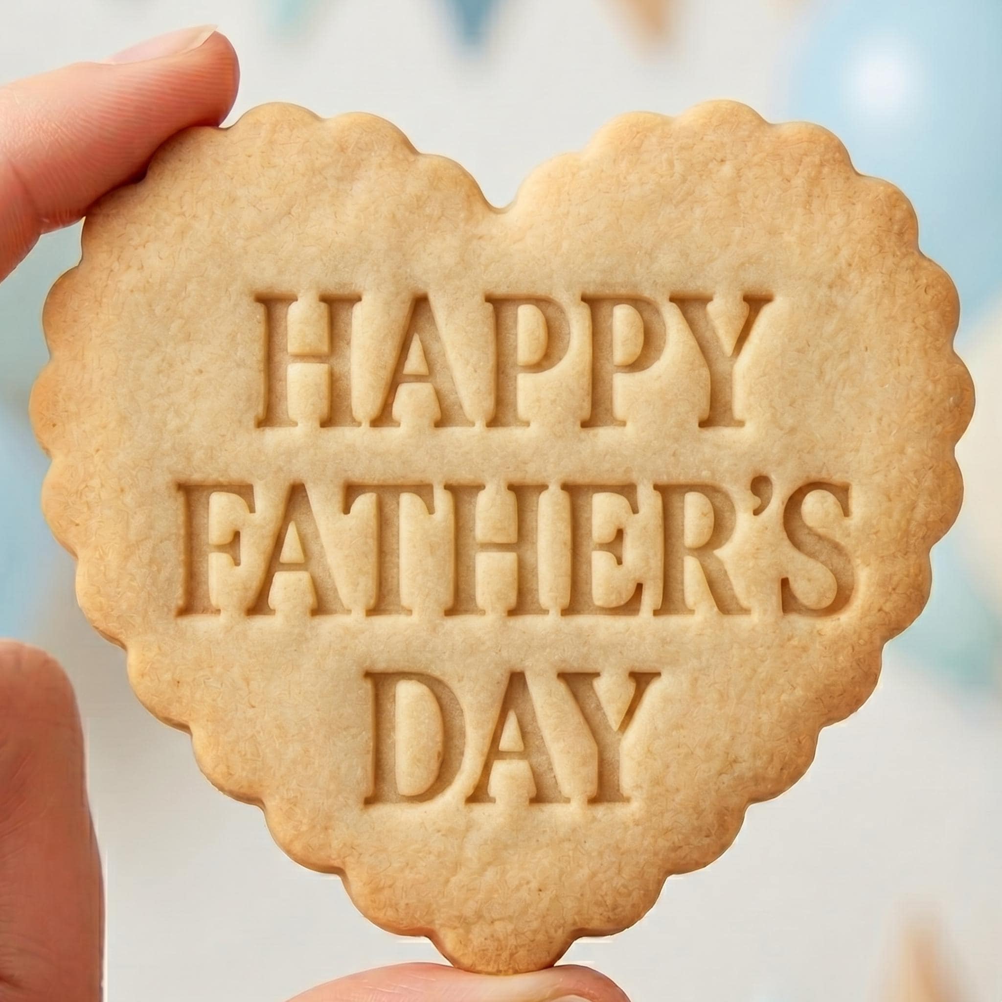 Happy Fathers Day Cookie Cutter, Cute Heart Bubble Text Stamp, Polymer Clay Cutter, Best Dad Holiday Celebration Mold, Lettering Plaque