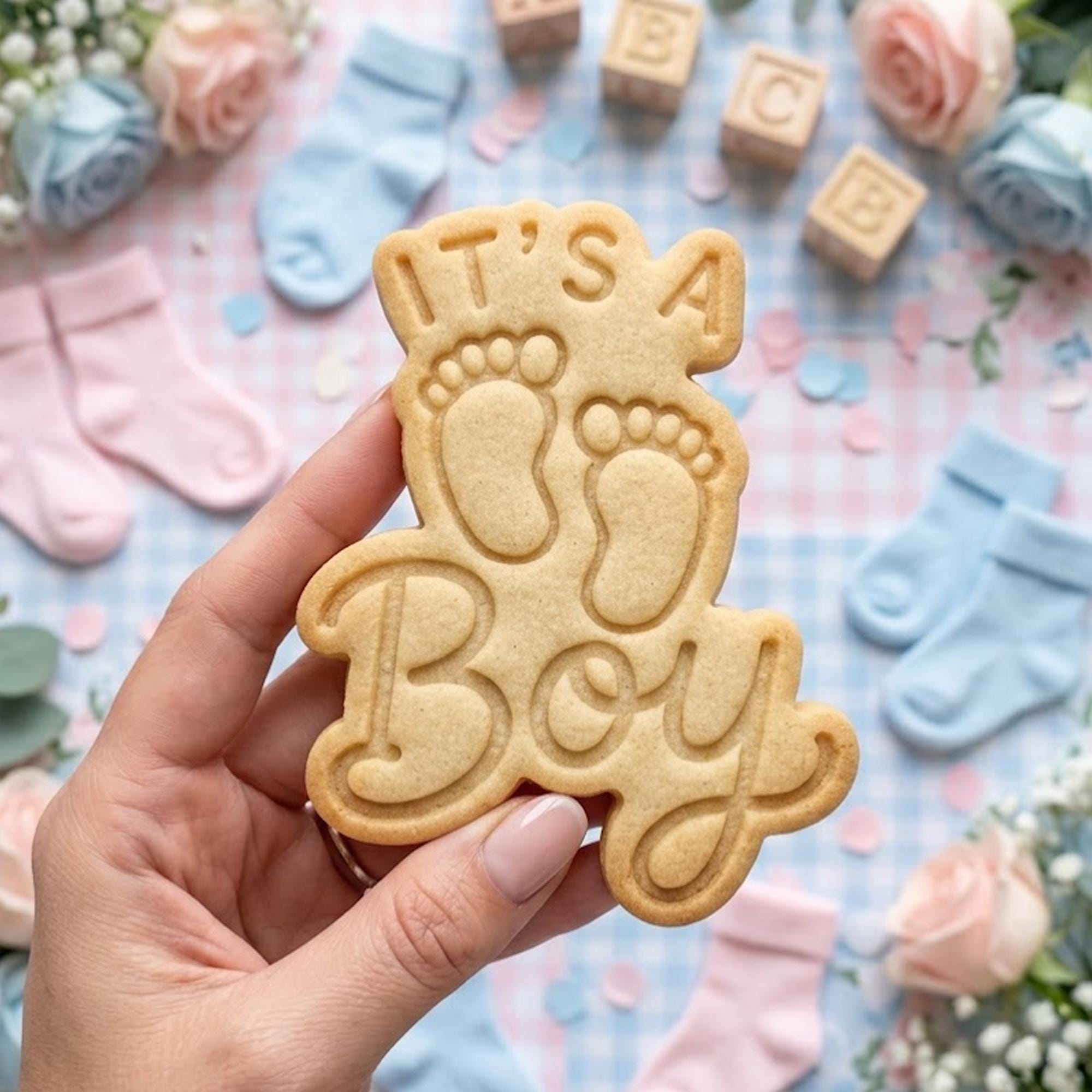 It's A Boy Cookie Cutter Stamp, Custom Cookie, Baby Gift, Baby Shower, Baby Cutter, Cute Baby Boy Cutter, Birthday Baking, Fondant Cutter