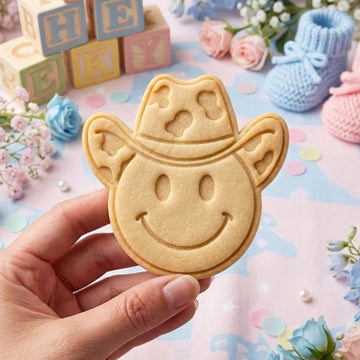 Smiling Face With Cowboy Hat Cookie Cutter Stamp, Baby Gift, Baby Cutter, Cute Baby Cutter, Birthday Baking, Summer Baking, Summer Cookie