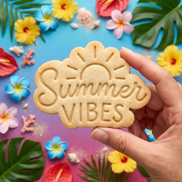 Summer Vibes With Sun Cookie Cutter Stamp, Tropical Vacation, Love Summer, Beach Day, Summer Gift, Beach Life, Summer Party, Sun  Cutter