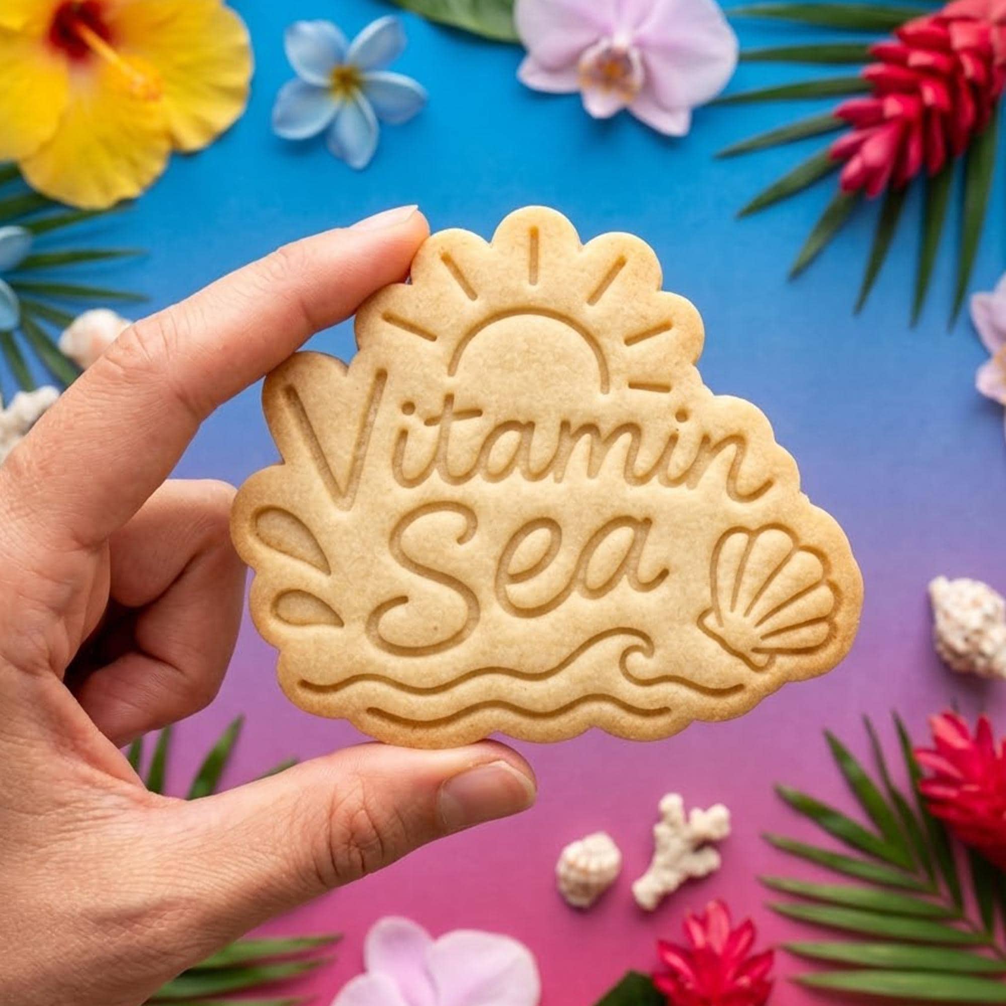 Vitamin Sea Cookie Cutter Stamp, Tropical Vacation, Love Summer Cutter, Beach Day, Summer Gift, Beach Life, Summer Party, Sun  Cutter