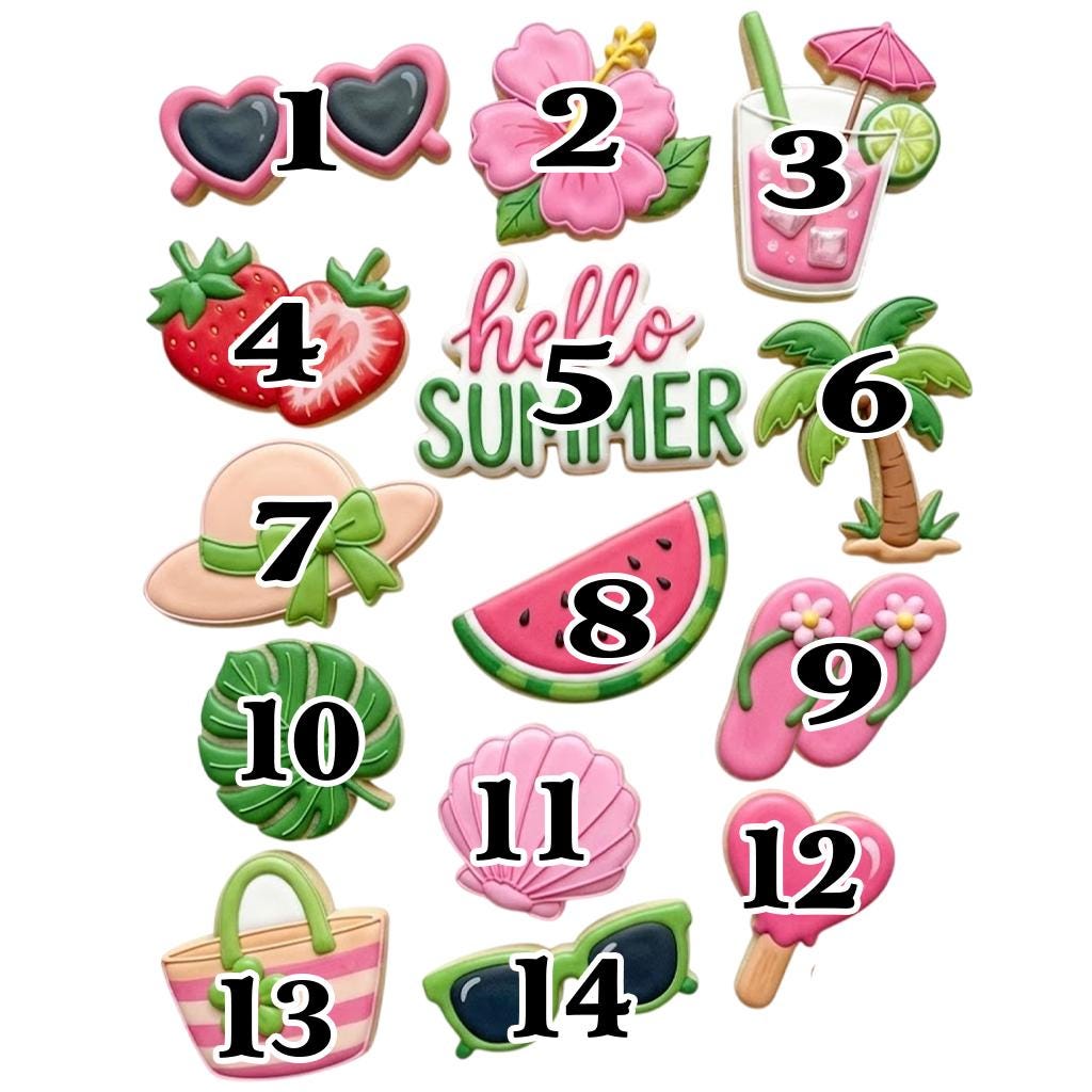 Hello Summer Cutter Set, Tropical Vacation, Love Summer Cutter, Beach Day, Beach Life, Summer Party, Sun Cutter, Summer Gift, Clay Cutter