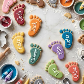 Custom Name Baby Feet Cookie Cutter & Stamp, Personalized Footprint Cookie Stamp, Baby Shower Cookie Cutter