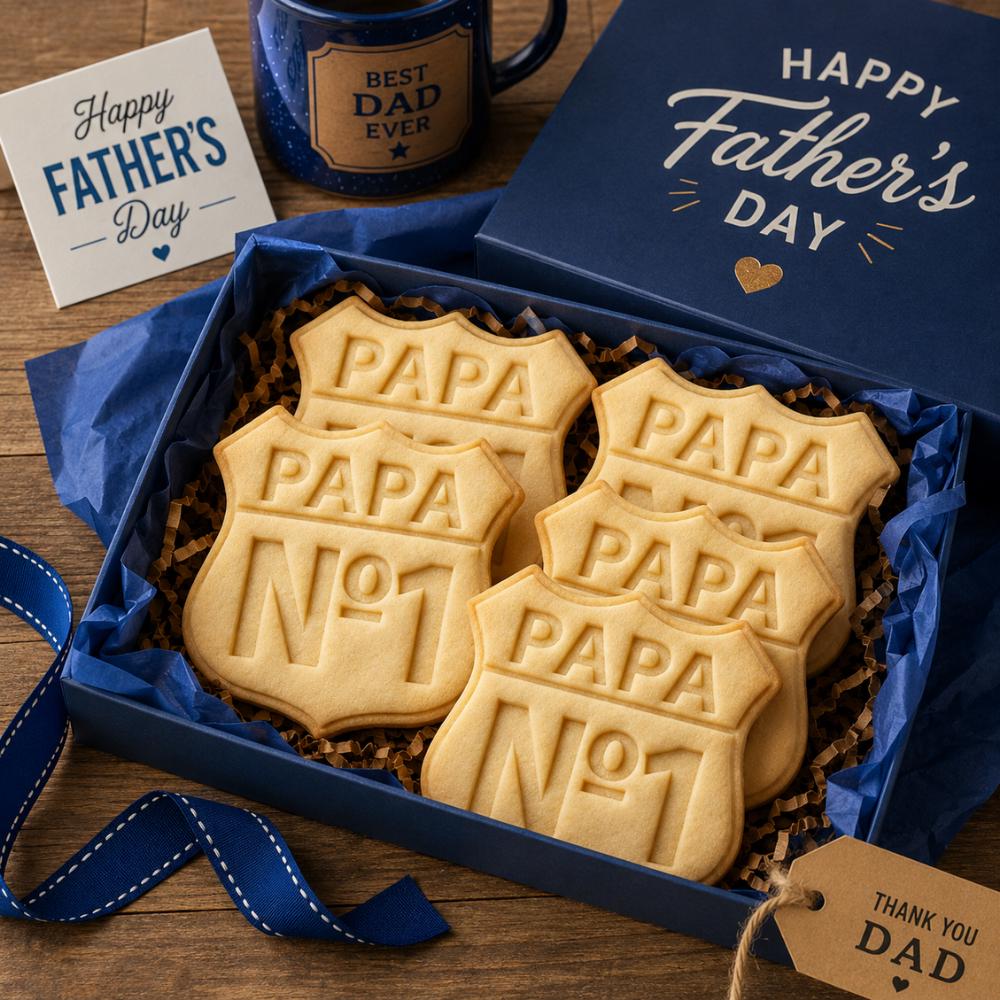Papa No 1 Cookie Cutter & Stamp, Father’s Day Cookie Stamp, Papa Cookie Cutter, Dad Gift Baking Tool, Father Day Cookie Stamp