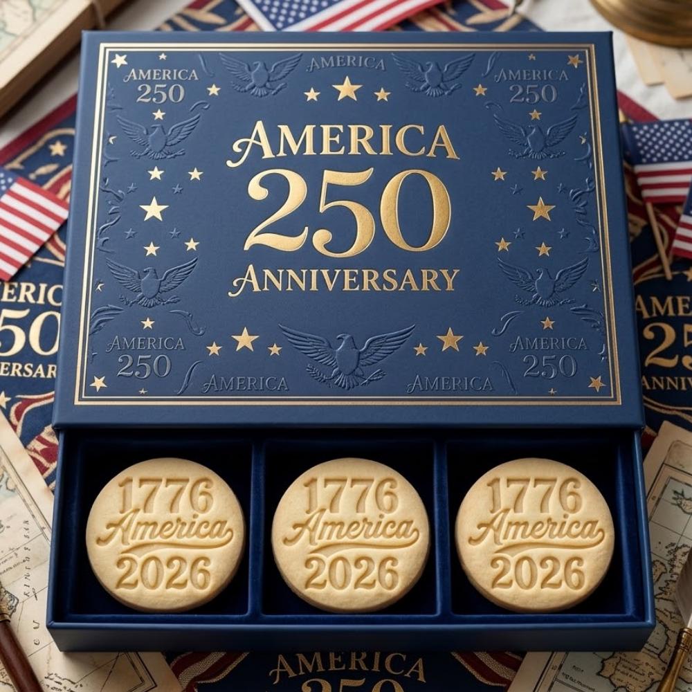 1776 - 2026 America Cookie Cutter & Stamp, America 250 Cookie Stamp, Patriotic Cookie Cutter, USA Anniversary Baking Tool