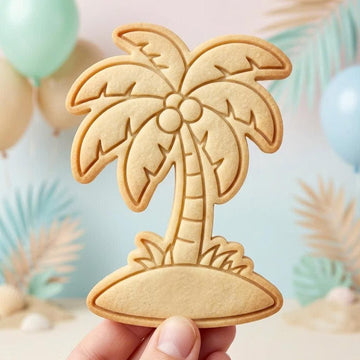 Palm Tree Cookie Cutter, Cute Tropical Island Coconut Stamp, Polymer Clay Cutter, Hawaiian Beach Summer Vacation Party Mold, Nature Plaque