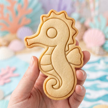 Seahorse Cookie Cutter, Cute Sea Horse Ocean Animal Stamp, Polymer Clay Cutter, Under The Sea Birthday Beach Party Mold, Plaque, DIY Craft