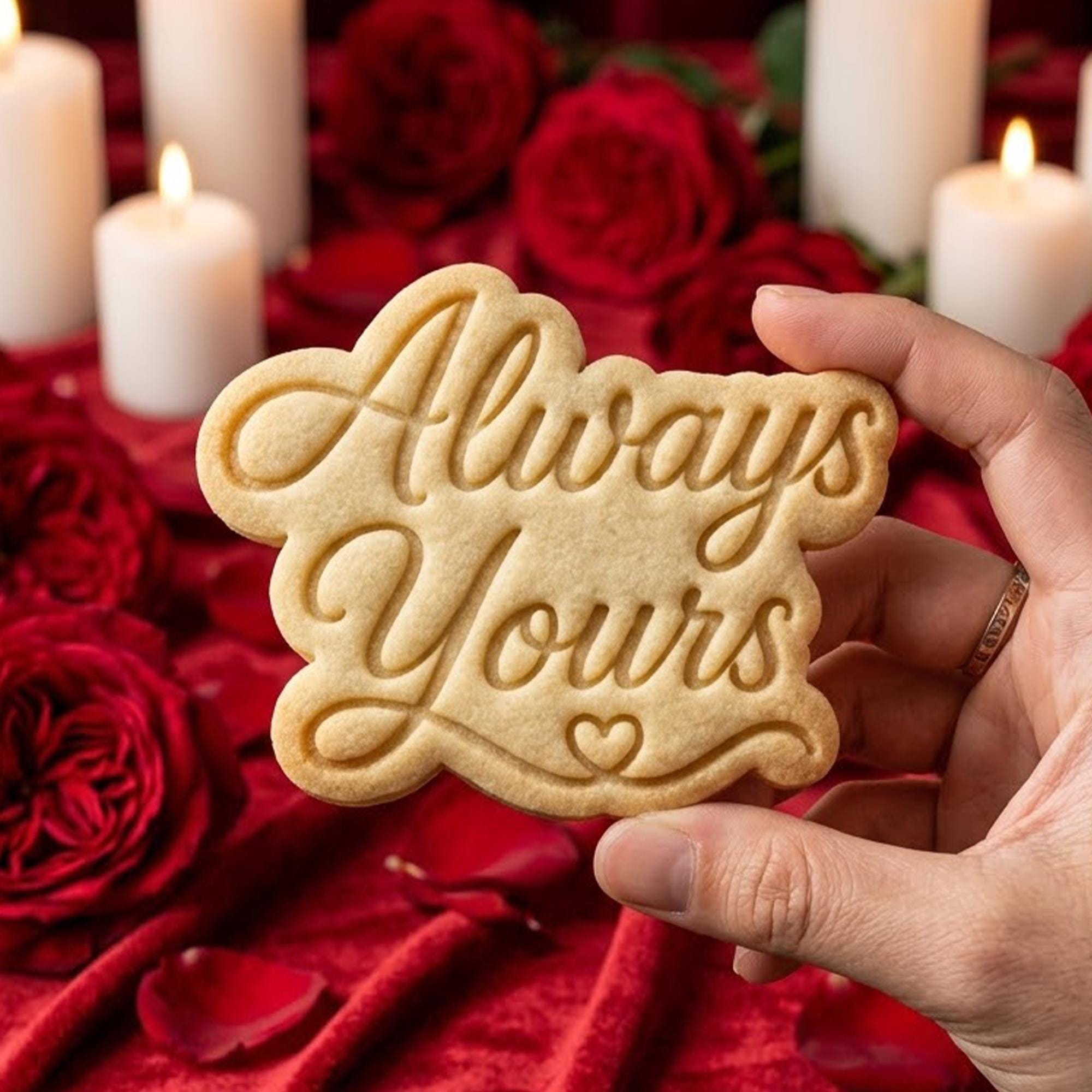 Always Yours Cookie Cutter Stamp, Fondant Cutter, Baking Tool, Cookie Stamp, Valentine Cookie Stamp, Wedding Gifts, Couple Love Cutter