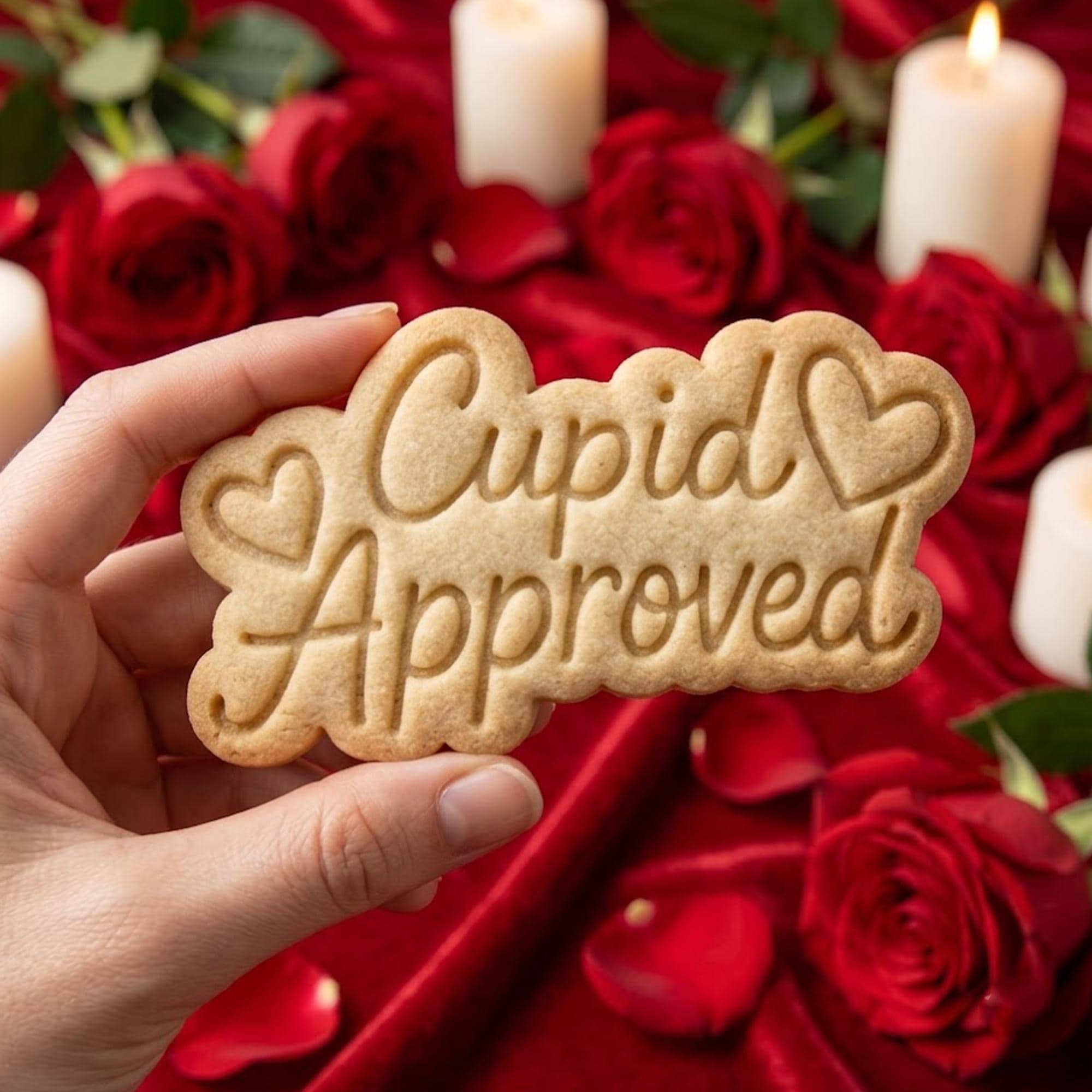 Cupid Approved Cookie Cutter Stamp, Text Wedding Fondant Cutter, Bride Groom Cookie, Wedding Gifts, Cupid Love Cutter, Clay Cutter