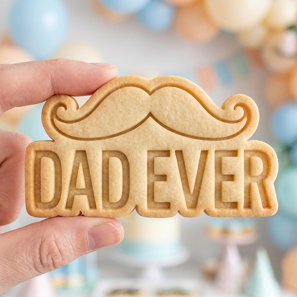 Best Dad Ever Cookie Cutter, Cute Fathers Day Bow Tie Text Stamp, Polymer Clay Cutter, Father Birthday Celebration Gift Party Mold, Plaque