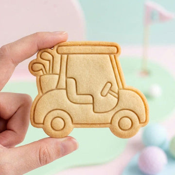 Golf Cart Cookie Cutter, Cute Sports Vehicle Bag Club Stamp, Polymer Clay Cutter, Father Birthday Tournament Celebration Mold, Plaque