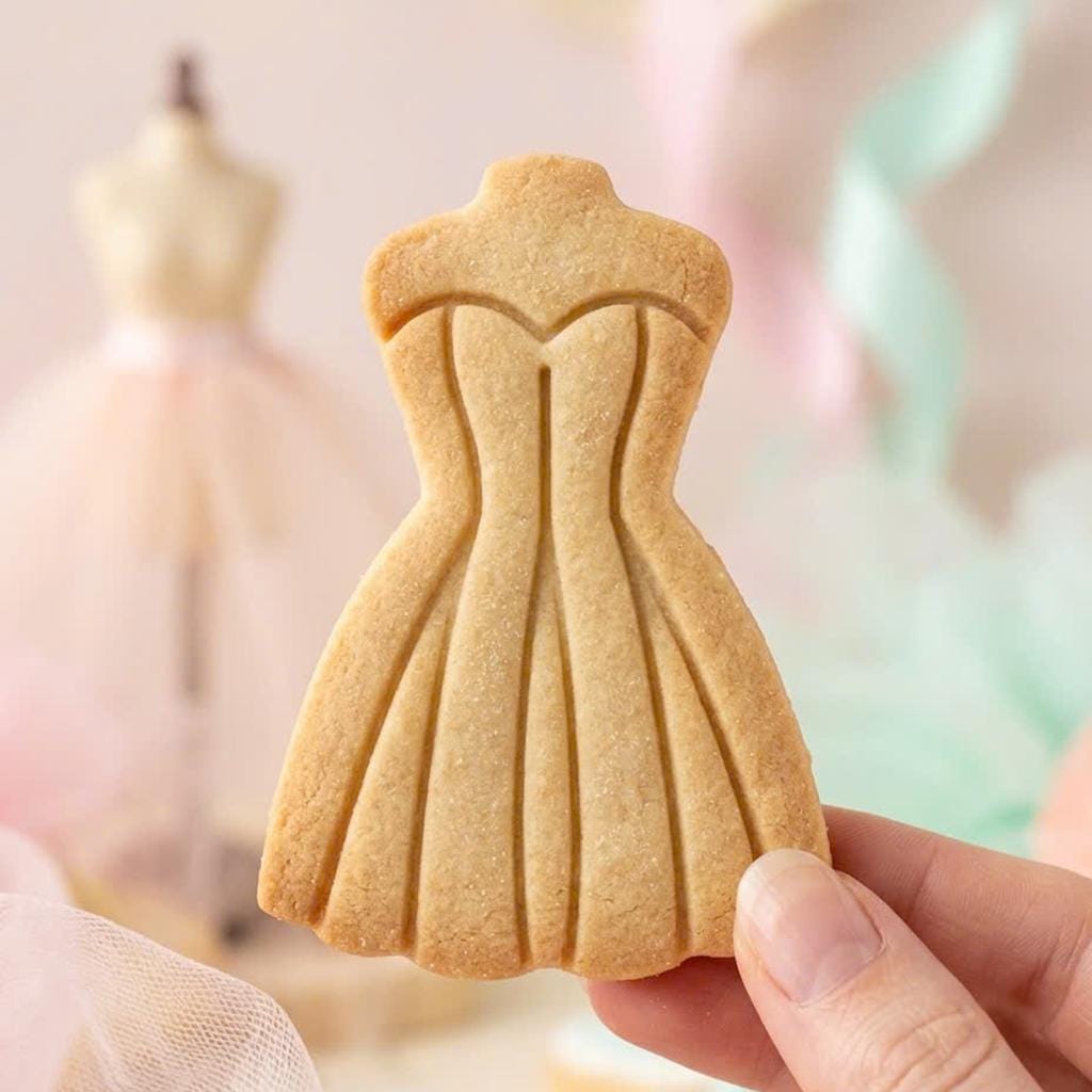 Wedding Dress Cookie Cutter, Cute Bridal Gown Prom Dress Stamp, Polymer Clay Cutter, Engagement Anniversary Party Gift Mold, Plaque, DIY