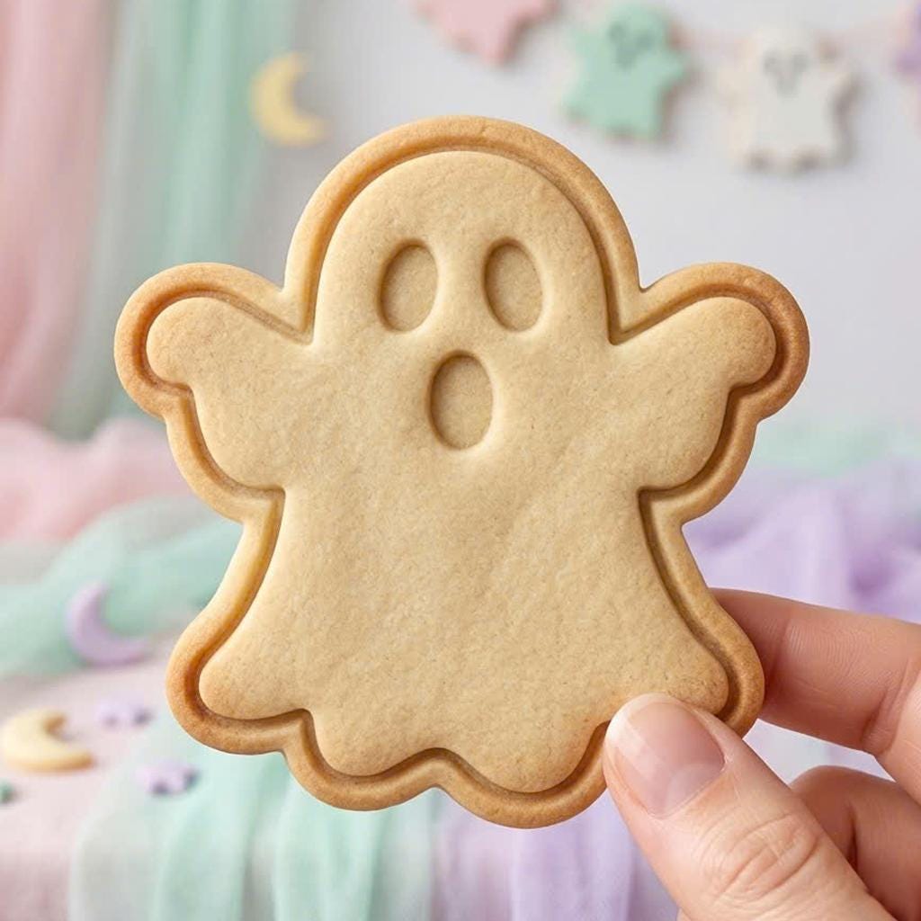 Ghost Cookie Cutter, Cute Halloween Spooky Boo Ghost Stamp, Polymer Clay Cutter, Autumn Fall Spooky Cute Party Gift Mold, Plaque, DIY